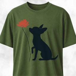 Red Flower Chihuahua T Shirt Gift For Dog Lover