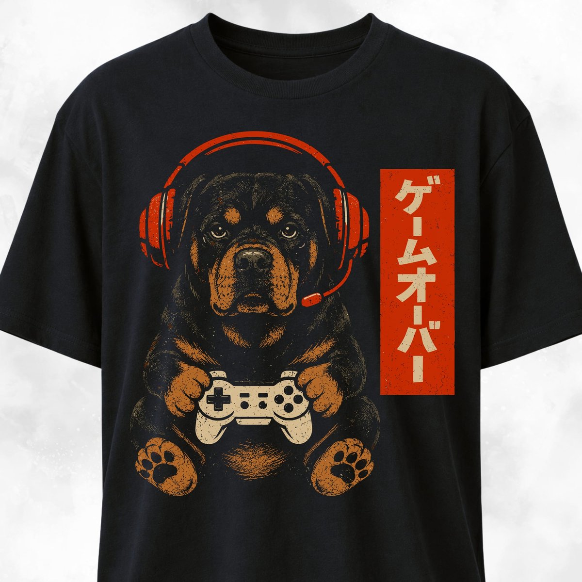 Retro Gamer Rottweiler T Shirt Gift For Dog Lover