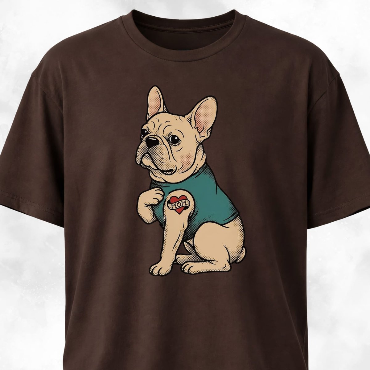 I Love Mom Tattoo Frenchie T Shirt Gift For Mom