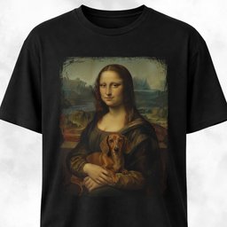 Mona Lisa Doxie Edition T Shirt Gift For Dog Lover
