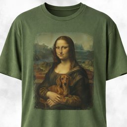 Mona Lisa Doxie Edition T Shirt Gift For Dog Lover