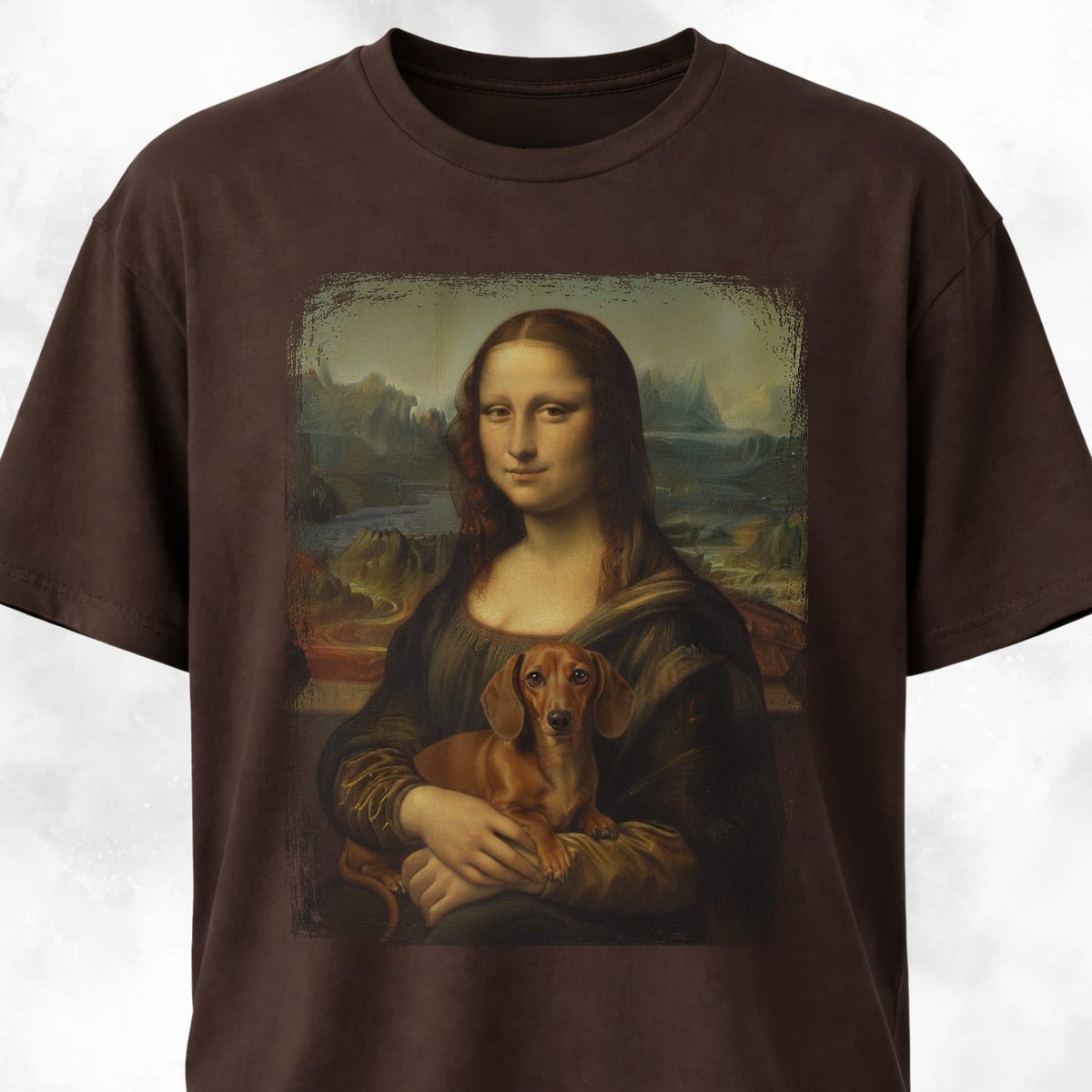 Mona Lisa Doxie Edition T Shirt Gift For Dog Lover