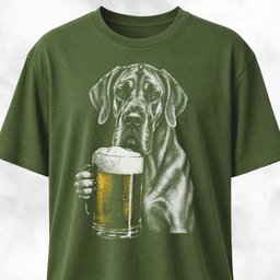 Great Dane Sipping Beer T Shirt Gift For Dog Lover