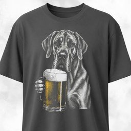 Great Dane Sipping Beer T Shirt Gift For Dog Lover