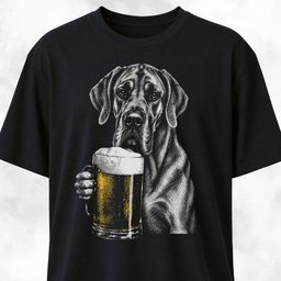 Great Dane Sipping Beer T Shirt Gift For Dog Lover