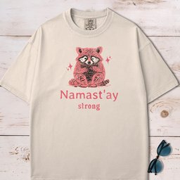 Namaste Stay Strong Funny Anxiety Raccoon T Shirt Gift For Dog Lover