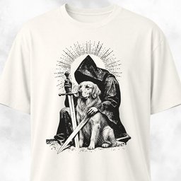 Grim Reaper With Goldie T Shirt Gift For Dog Lover