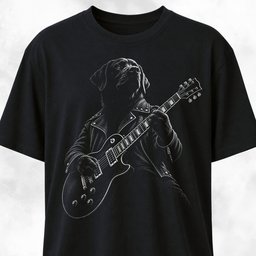 Rhinestone Black Labrador Guitarist T Shirt Gift For Dog Lover