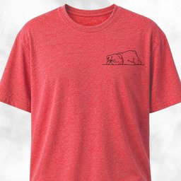 Tired Bulldog Pocket Design T Shirt Gift For Dog Lover