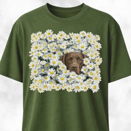 Lab In A Daisies Field T Shirt Gift For Dog Lover