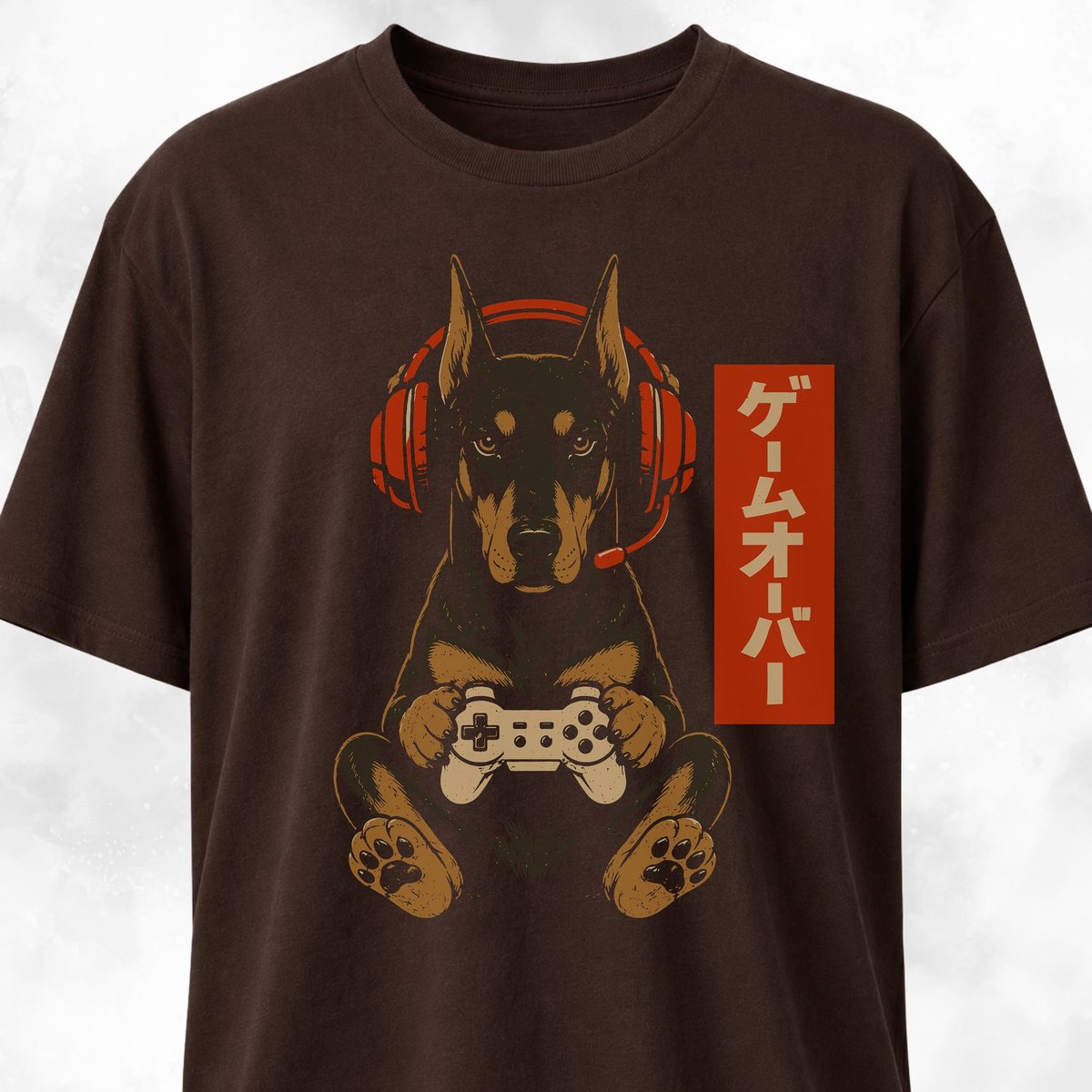 Retro Gamer Doberman T Shirt Gift For Dog Lover