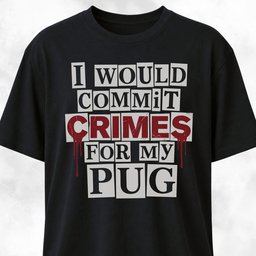 I Would Commit Crimes For My Pug T Shirt Gift For Dog Lover