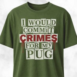I Would Commit Crimes For My Pug T Shirt Gift For Dog Lover