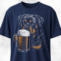 Rottweiler Sipping Beer T Shirt Gift For Dog Lover