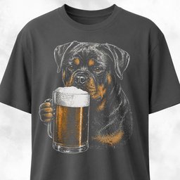 Rottweiler Sipping Beer T Shirt Gift For Dog Lover
