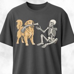 Golden Retriever Fetches A Skeleton Arm T Shirt Gift For Dog Lover