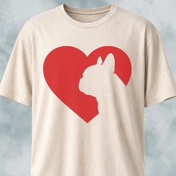 Heart Frenchie Silhouette T Shirt Gift For Dog Lover
