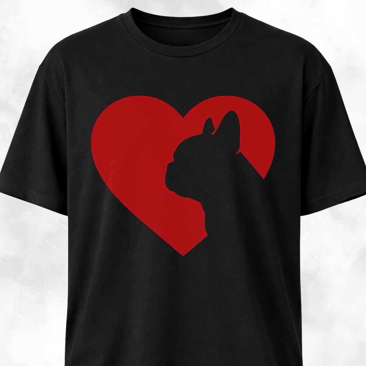 Heart Frenchie Silhouette T Shirt Gift For Dog Lover