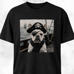 Pirate Frenchie On A Ship T Shirt Gift For Dog Lover