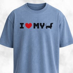 I Love My Doxie Minimal T Shirt Gift For Dog Lover