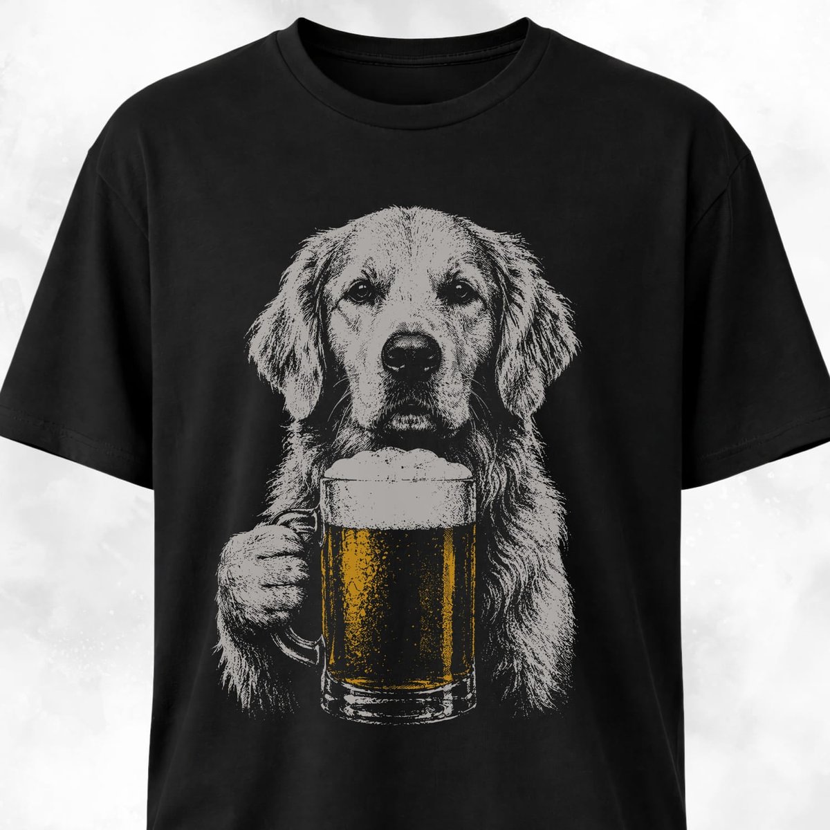 Golden Retriever With Beer T Shirt Gift For Dog Lover