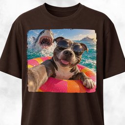 Pitbull With Shark T Shirt Gift For Dog Lover