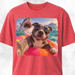 Pitbull With Shark T Shirt Gift For Dog Lover