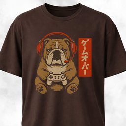 Retro Gamer Bulldog T Shirt Gift For Dog Lover
