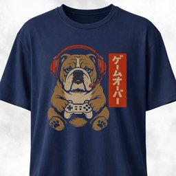 Retro Gamer Bulldog T Shirt Gift For Dog Lover