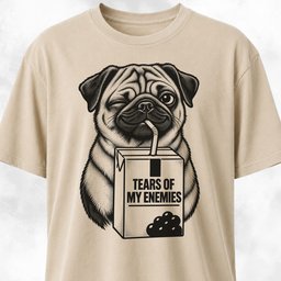 Tears On My Enemies Pug T Shirt Gift For Dog Lover
