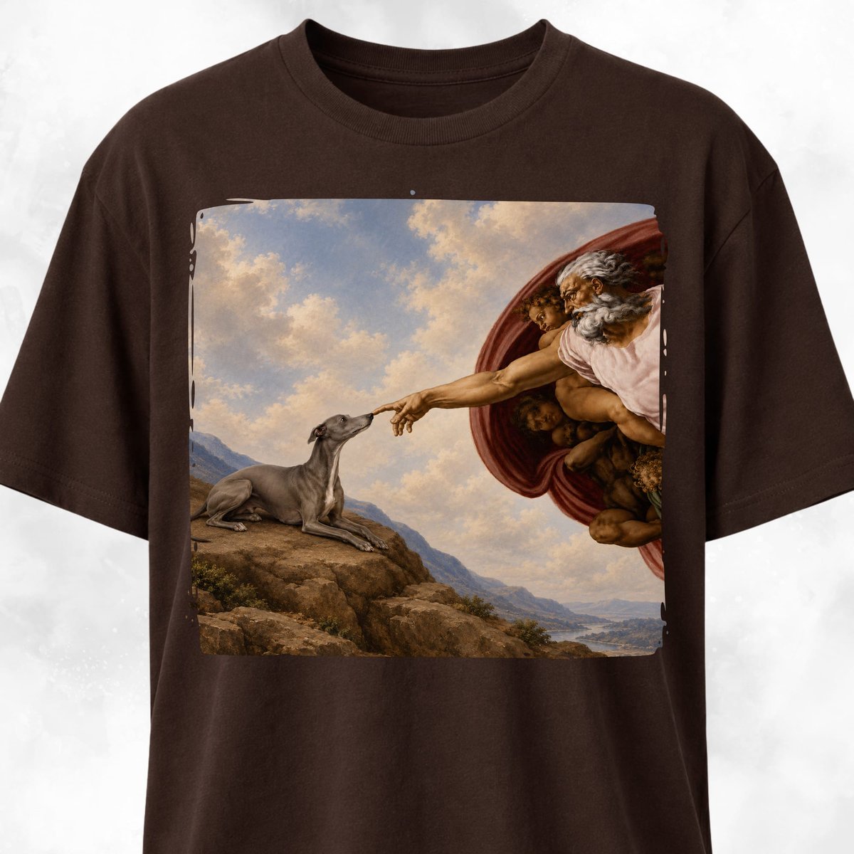 The Creation Of Adam Italian Greyhound T Shirt Gift For Dog Lover