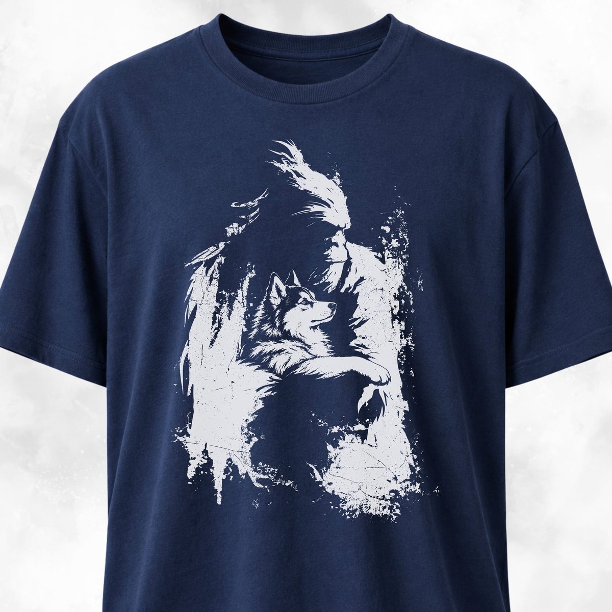 Sasquatch With Husky T Shirt Gift For Dog Lover