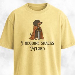 I Require Snacks Mlord Medieval Doxie T Shirt Gift For Dog Lover