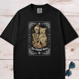 The Pitbull Mom Tarot Card Skeleton T Shirt Gift For Mom