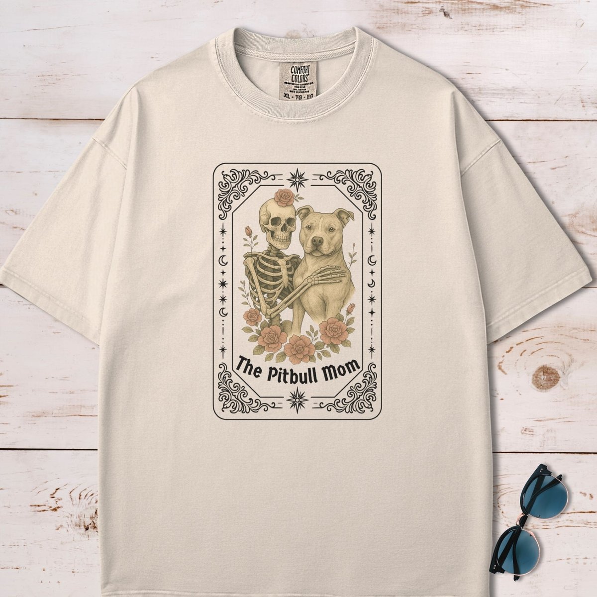 The Pitbull Mom Tarot Card Skeleton T Shirt Gift For Mom