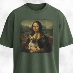 Mona Lisa Frenchie Edition T Shirt Gift For Dog Lover