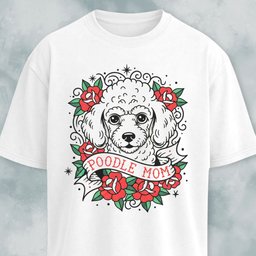 Poodle Mom Tattoo Design T Shirt Gift For Mom