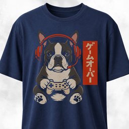 Retro Gamer Boston Terrier T Shirt Gift For Dog Lover