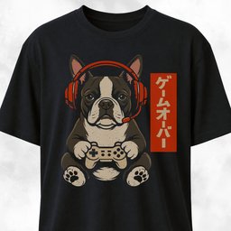 Retro Gamer Boston Terrier T Shirt Gift For Dog Lover