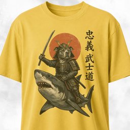Samurai Pitbull Riding A Shark T Shirt Gift For Dog Lover