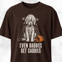 Sad Vampire Retriever With Empty Pumpkin T Shirt Gift For Dog Lover