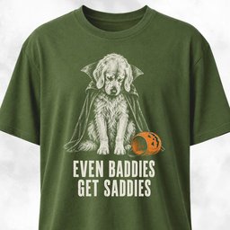 Sad Vampire Retriever With Empty Pumpkin T Shirt Gift For Dog Lover