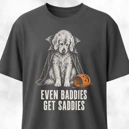 Sad Vampire Retriever With Empty Pumpkin T Shirt Gift For Dog Lover