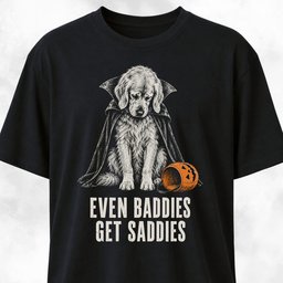 Sad Vampire Retriever With Empty Pumpkin T Shirt Gift For Dog Lover