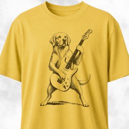 Golden Retriever Playing Guitar T Shirt Gift For Dog Lover