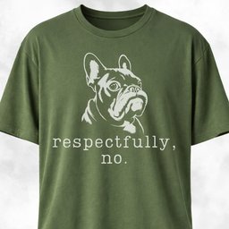 Respectfully No Frenchie T Shirt Gift For Dog Lover