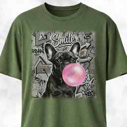 Pink Bubble Gum Black Frenchie T Shirt Gift For Dog Lover