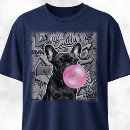 Pink Bubble Gum Black Frenchie T Shirt Gift For Dog Lover