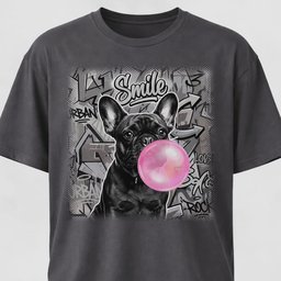 Pink Bubble Gum Black Frenchie T Shirt Gift For Dog Lover