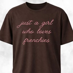 Just A Girl Who Loves Frenchies T Shirt Gift For Dog Lover